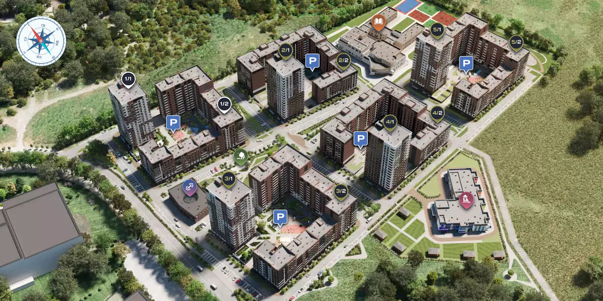 ЖК 61 Квартал на карте